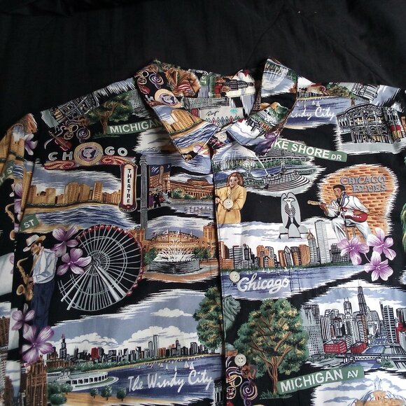 Vintage Reyn Spooner American Classics Chicago Windy City Hawaiian Shirt - Picture 1 of 6